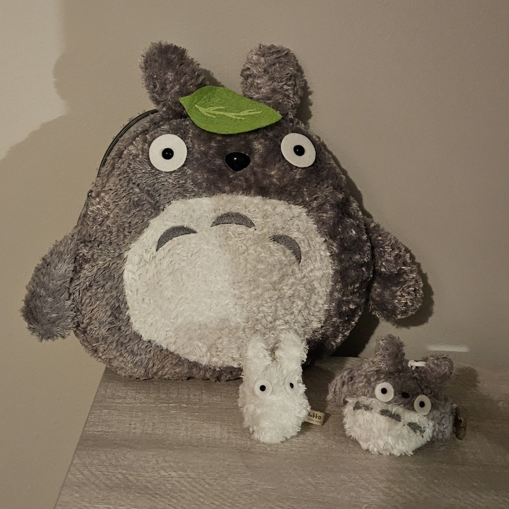 RARE Sun Arrow Studio Ghibli My Neighbor Totoro Backpack & 2 Backpack Clips